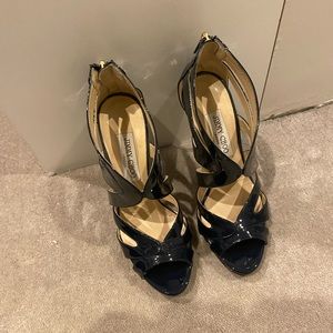 Jimmy Choo Sandal Navy Patent Leather